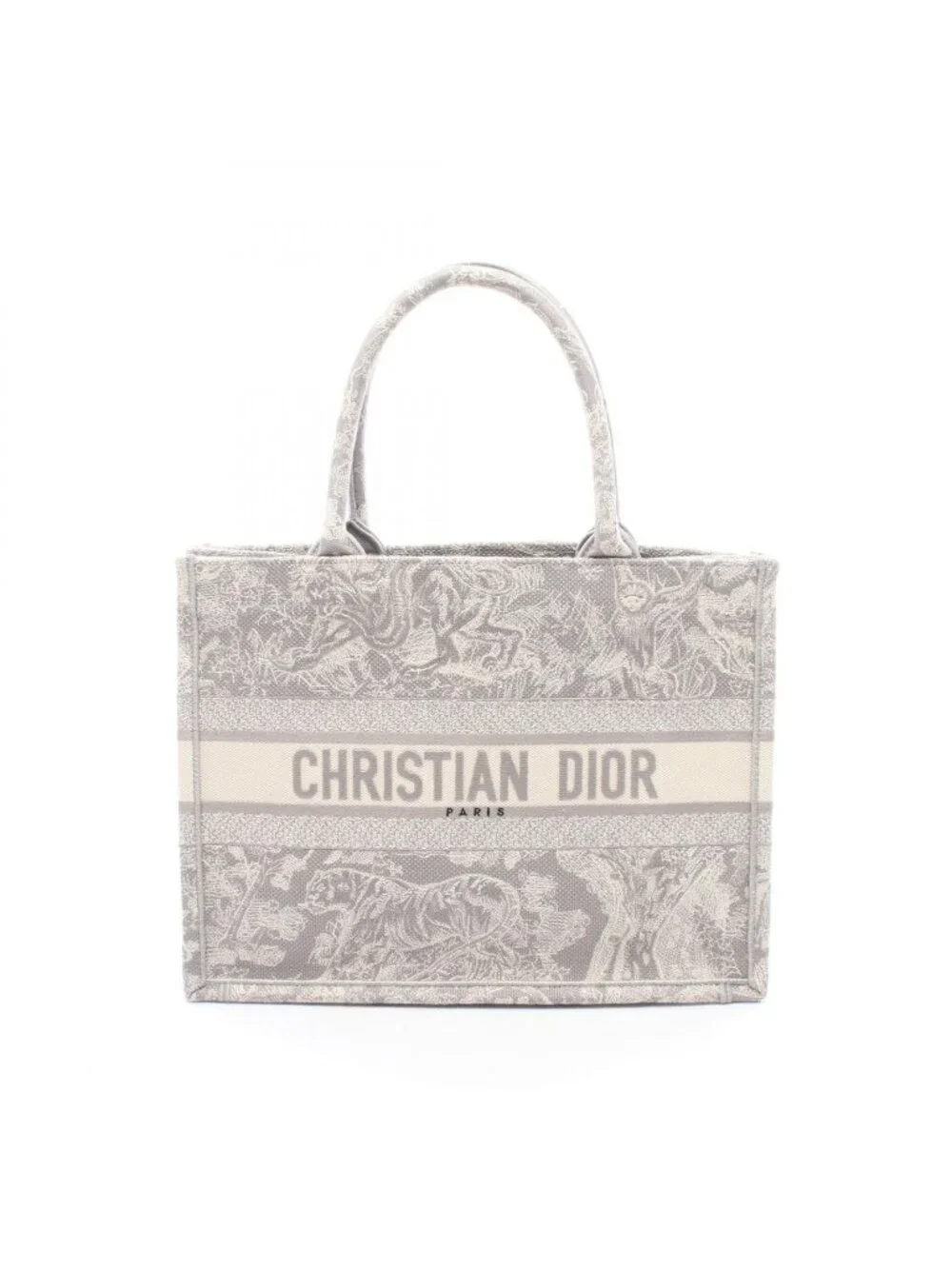 Dior Tote Book Gray Canvas